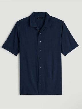 AMERICAN TALL Navy Short Sleeve button up Shirt EXTRA TALL Medium